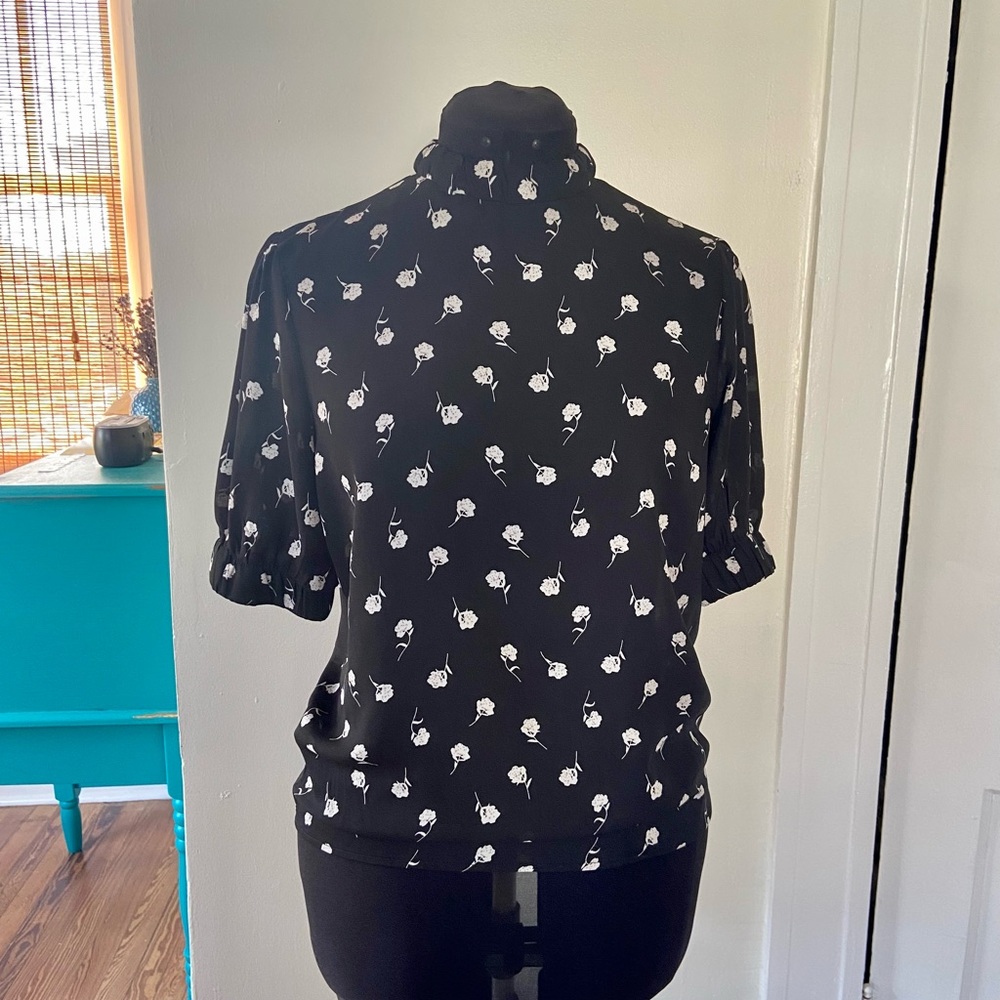 ASOS Fashion Union Ditsy Floral High-Neck Blouse
